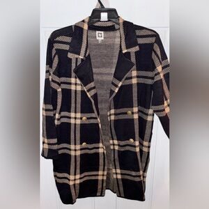 Anne Klein Black and Cream Knit Sweater